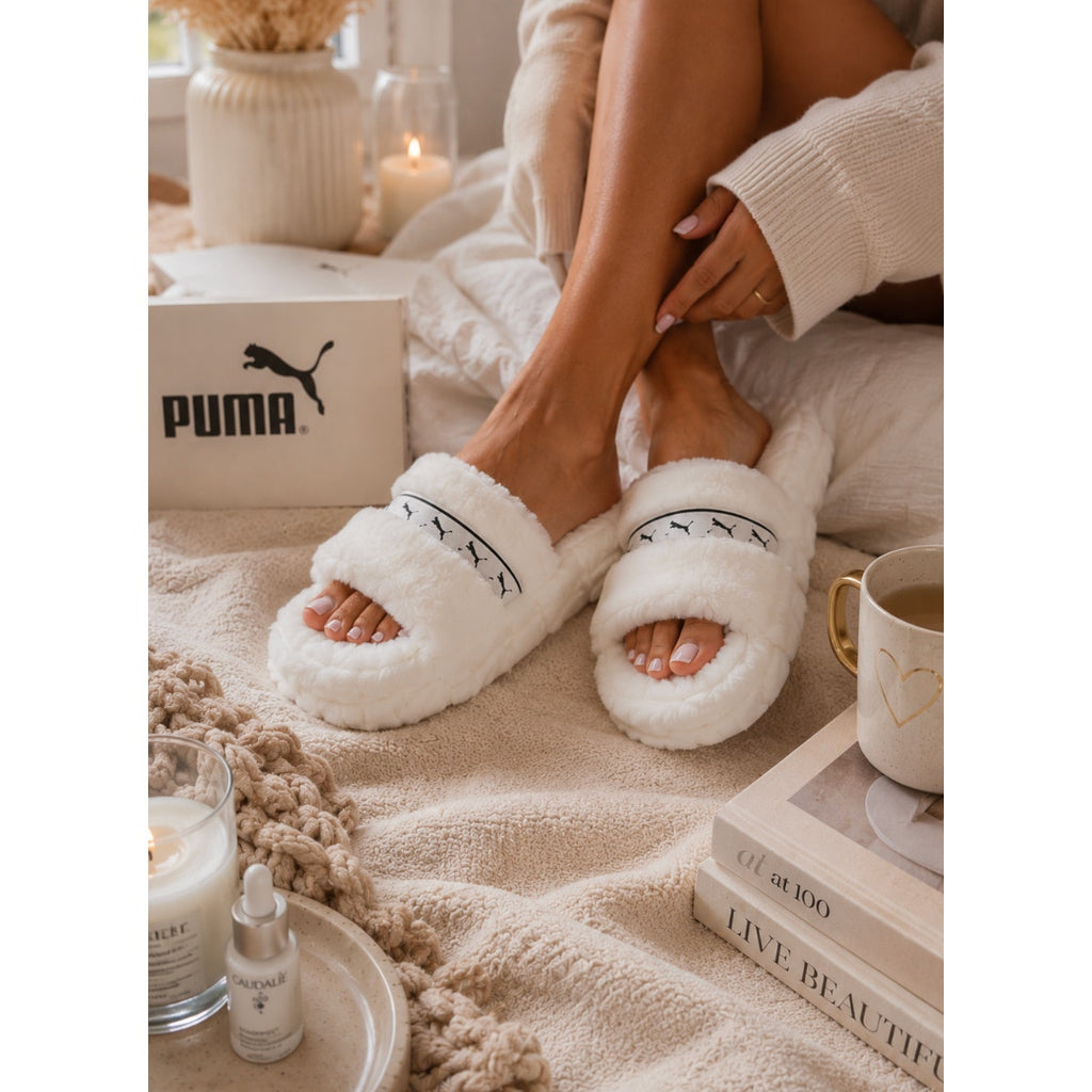 NWT Women Puma Fluff Remix BX Slippers Relaxed Spa Casual Homebody Slides 8