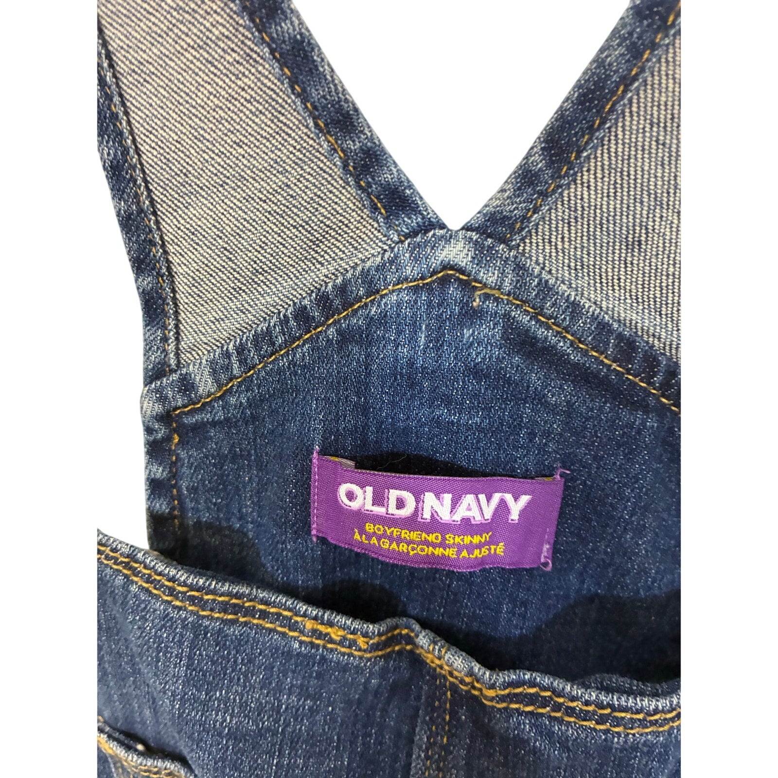Vintage Old Navy Straight Dark-Wash Jean Girls Overalls Cottage Farm Kidcore
