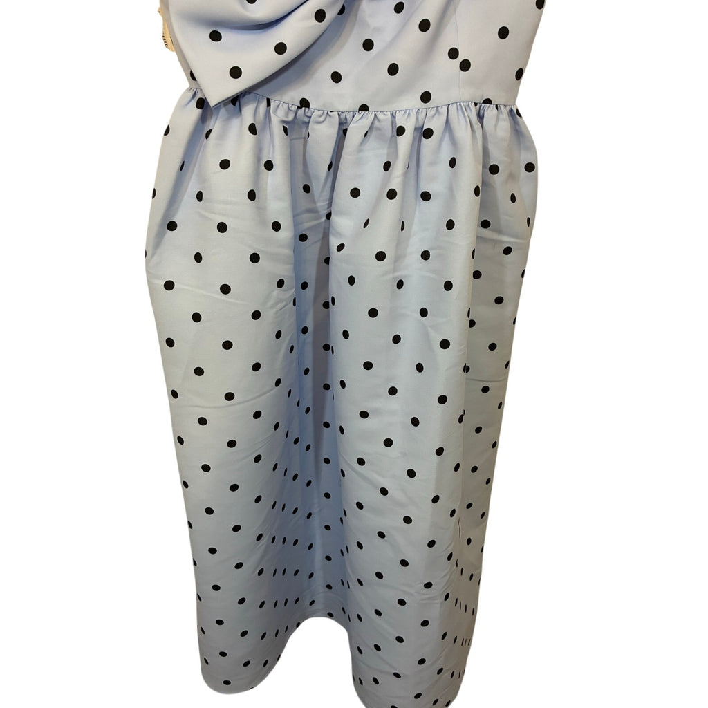 NWT Sachin & Babi Sloane Asymmetrical Bow Taffeta A-Line Midi Dress Large