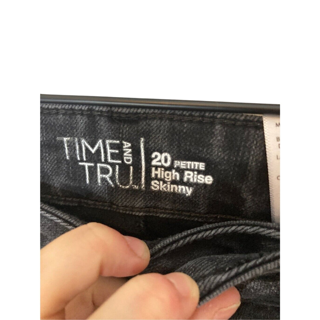 Time & Tru Women's Plus Size High Rise Black Skinny Jeans
