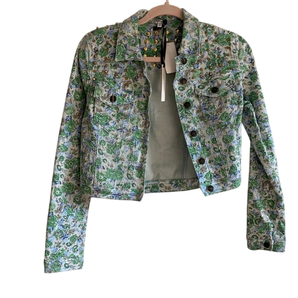 Buffalo David Bitton NWT Floral Studded Crop Denim Cowboy Rodeo Western Boho S