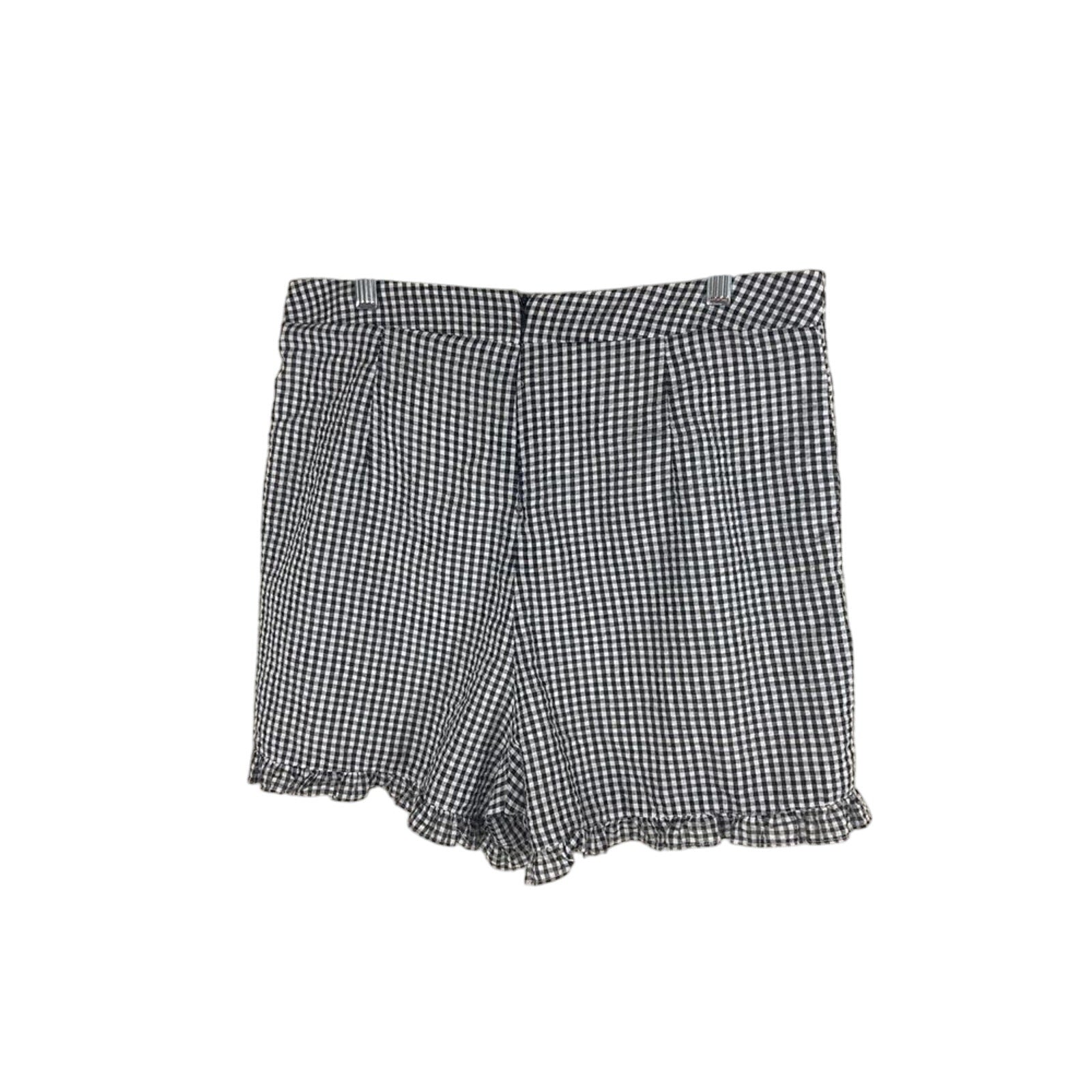 NWT Hyfve Checkered Gingham Printed NASCAR Retro Pin Up Costume Ruffle Shorts