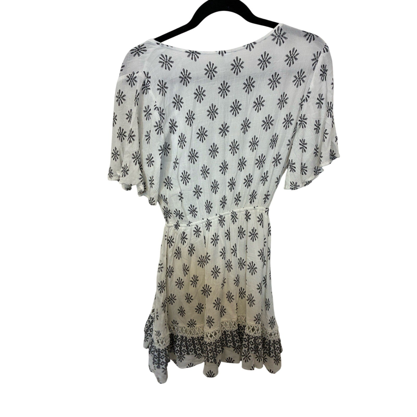 American Rag Bohemian Smocked Neck Mini Dress Novelty California Coastal XS