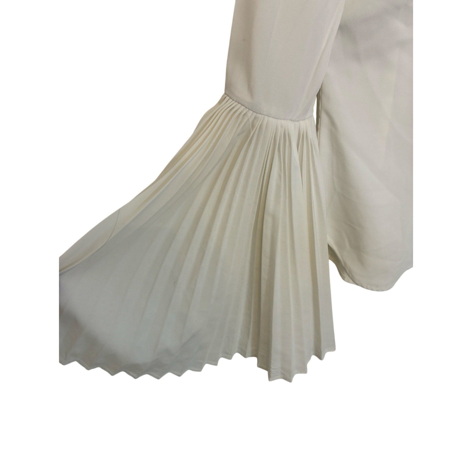 Asilio Built Of Glass Top White Long Pleat Sleeve Blouse XS Victorian CastleCore