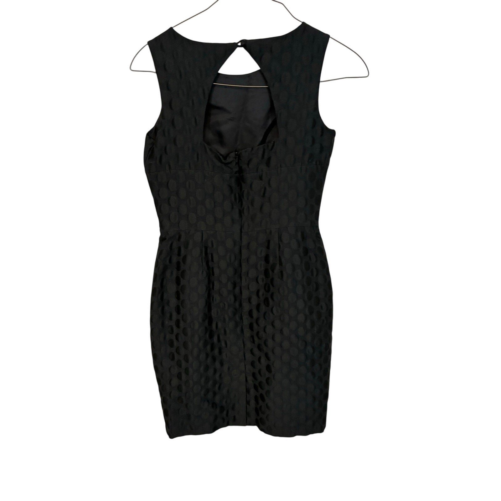 Brooks Brothers Black Jacquard Dot Sheath Dress Sleeveless Keyhole NWT 8 Preppy
