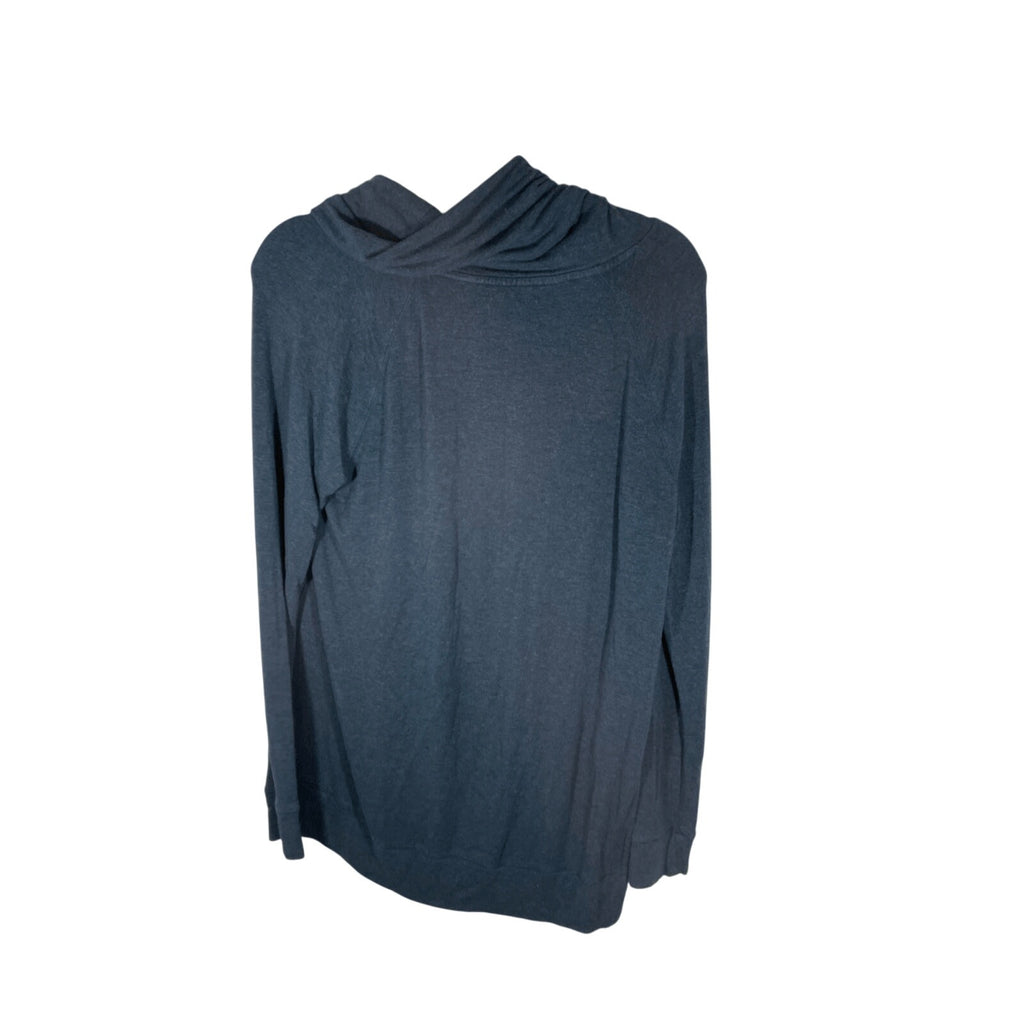 Lou & Grey Cowl Neck Tahiti Blue Medium Sweater Super Soft Cozy Comfy Loungwear