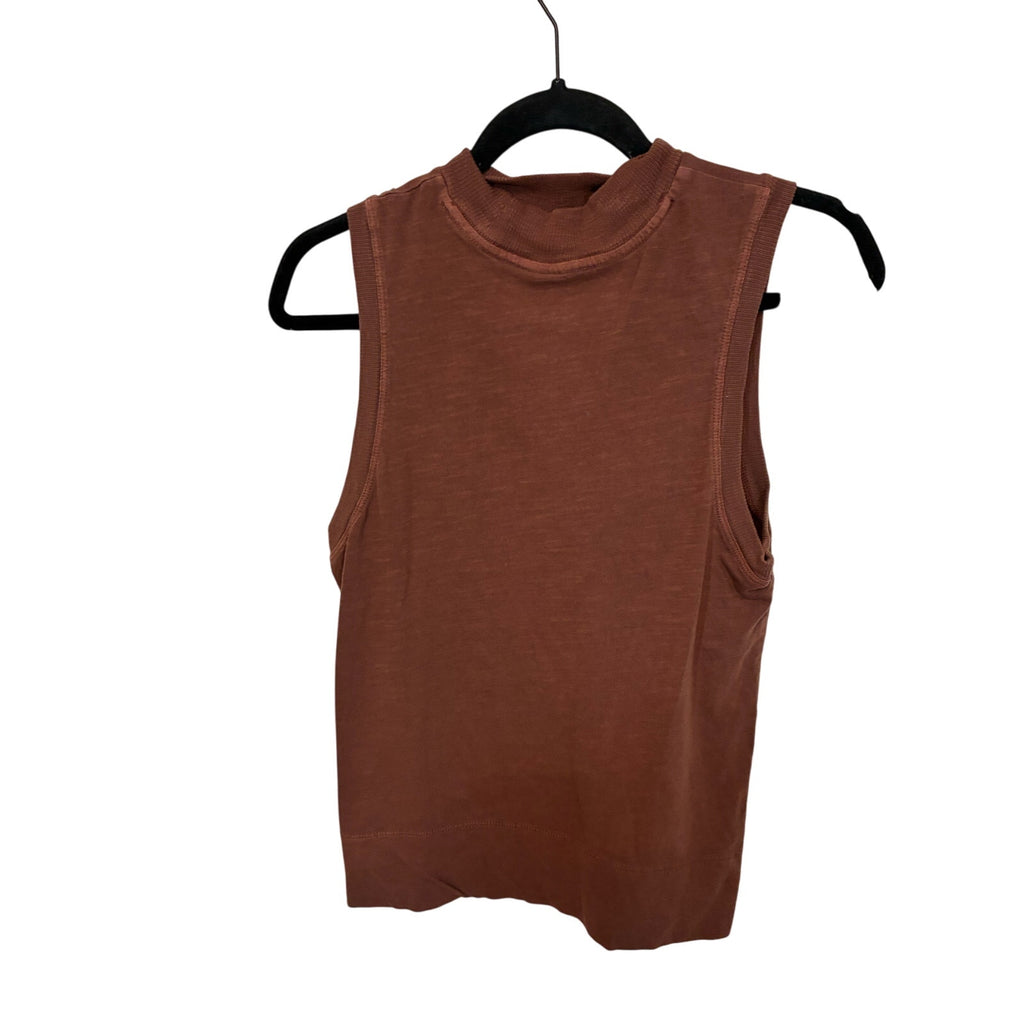 Anthropologie Womens Brown Red Jia Seamed Mock Neck Tank Top Sleeveless Small