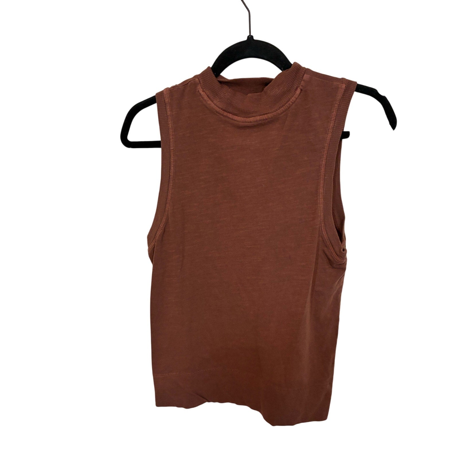 Anthropologie Womens Brown Red Jia Seamed Mock Neck Tank Top Sleeveless Small
