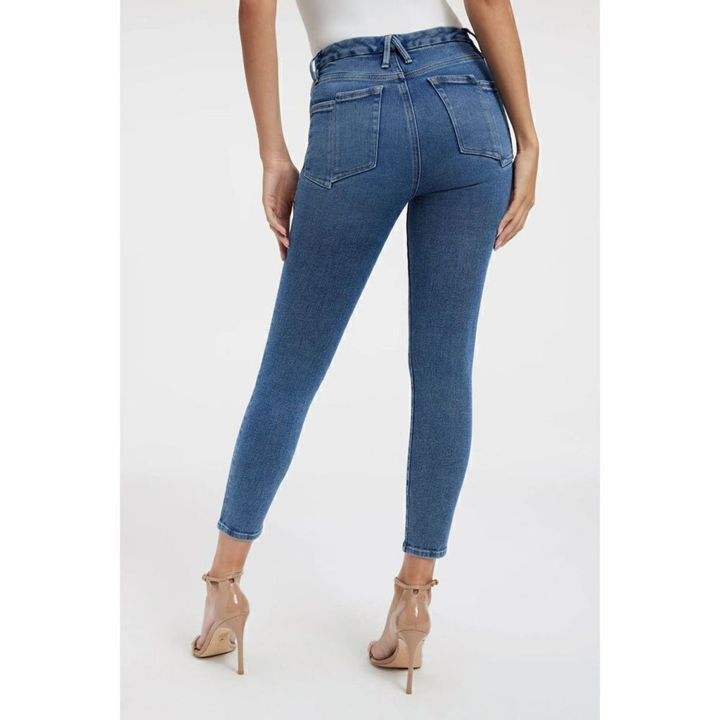 GOOD American  SKINNY GOOD WAIST CROPPED  Dark Wash JEANS SZ 6