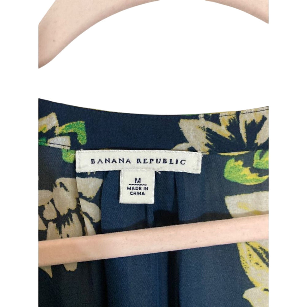 Banana Republic Floral Long Sleeve Bohemian Minimalist Coastal Grandma Blouse