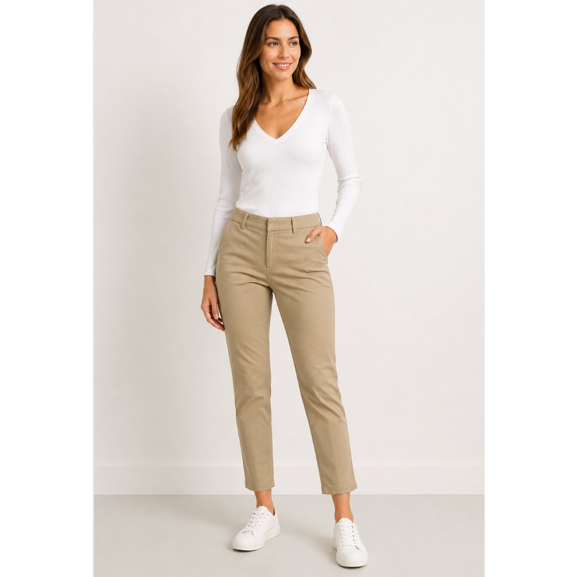 Old Navy Pixie Pants Women’s Size 4 Tan Khaki Chino Workwear Office