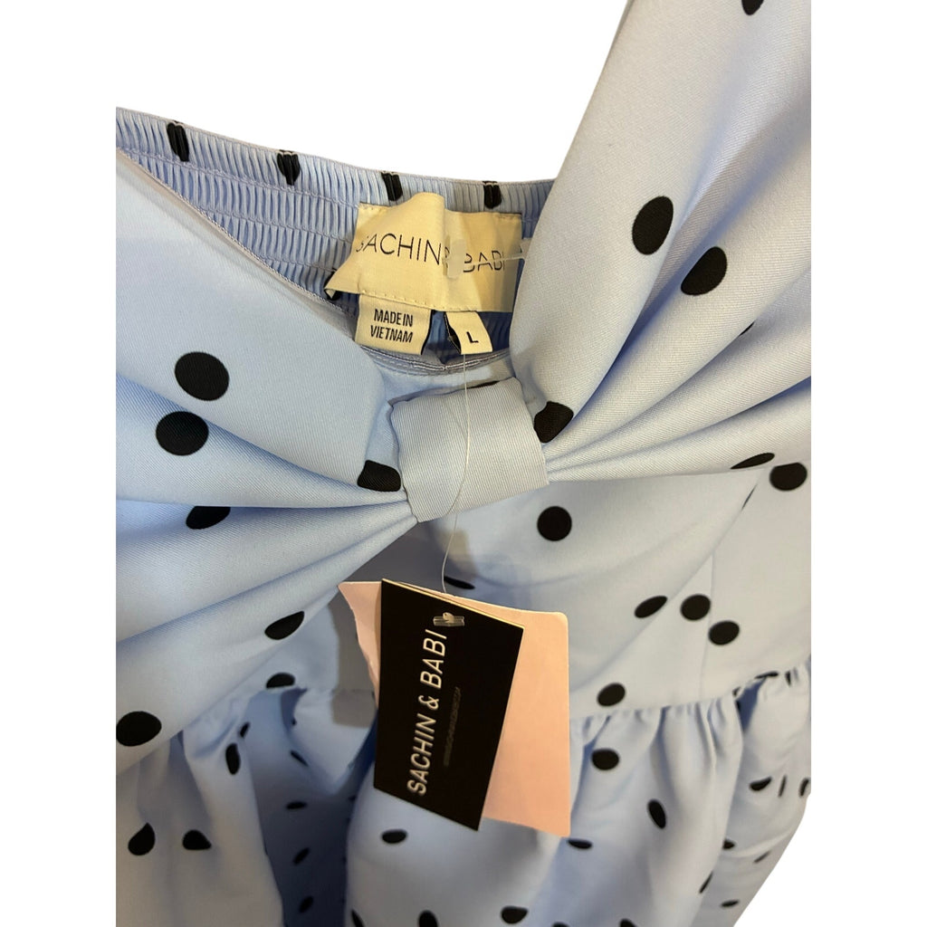 NWT Sachin & Babi Sloane Asymmetrical Bow Taffeta A-Line Midi Dress Large
