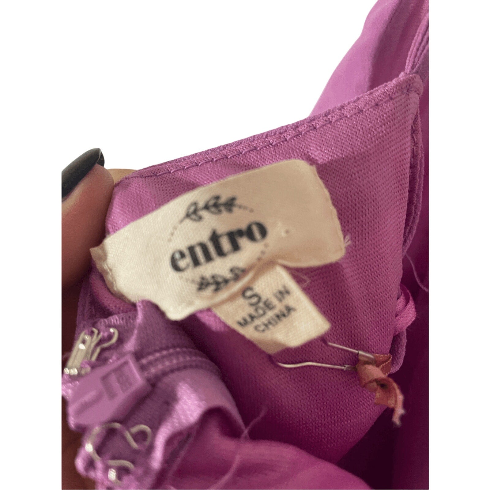 NWT Entro Ethereal Mauve Chiffon Sheer Dress Flowy Wrap Bodice Spaghetti Strap
