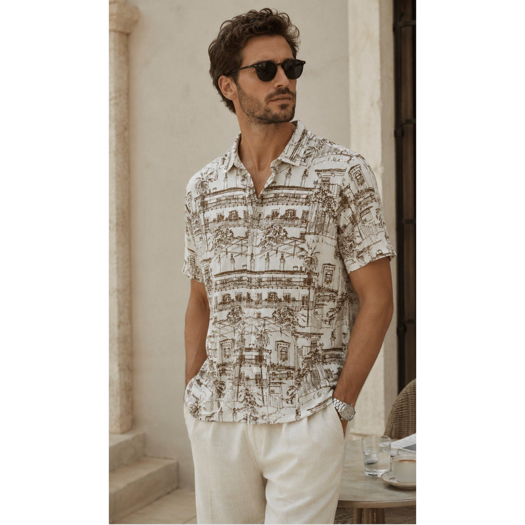 Folk Clothing Large Men's Plate SS Shirt Organic Cotton Preppy Minimalist