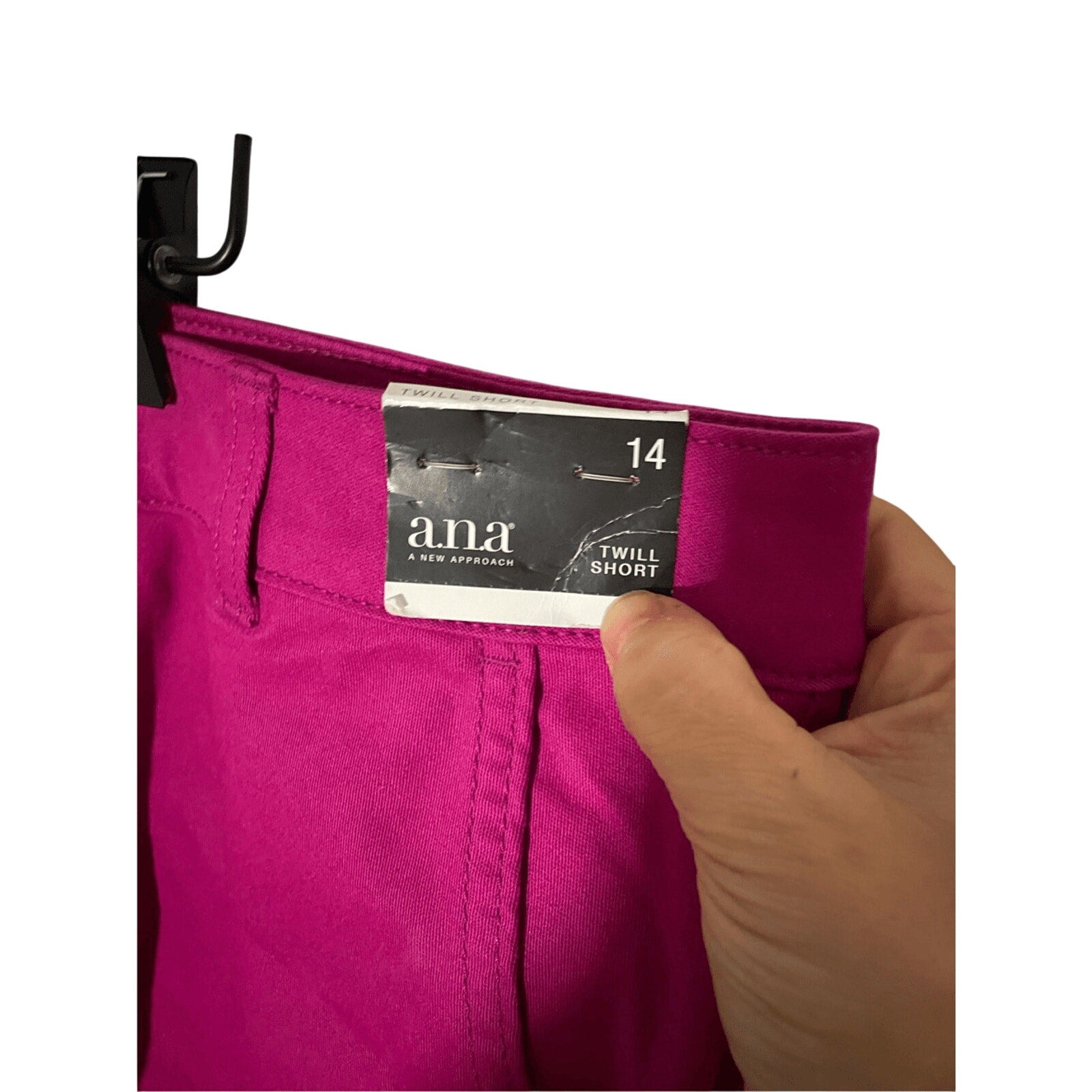 NWT A.N.A Twill Short Chino Fuschia Bold Color Pop Casual Preppy SZ 14 Shorts