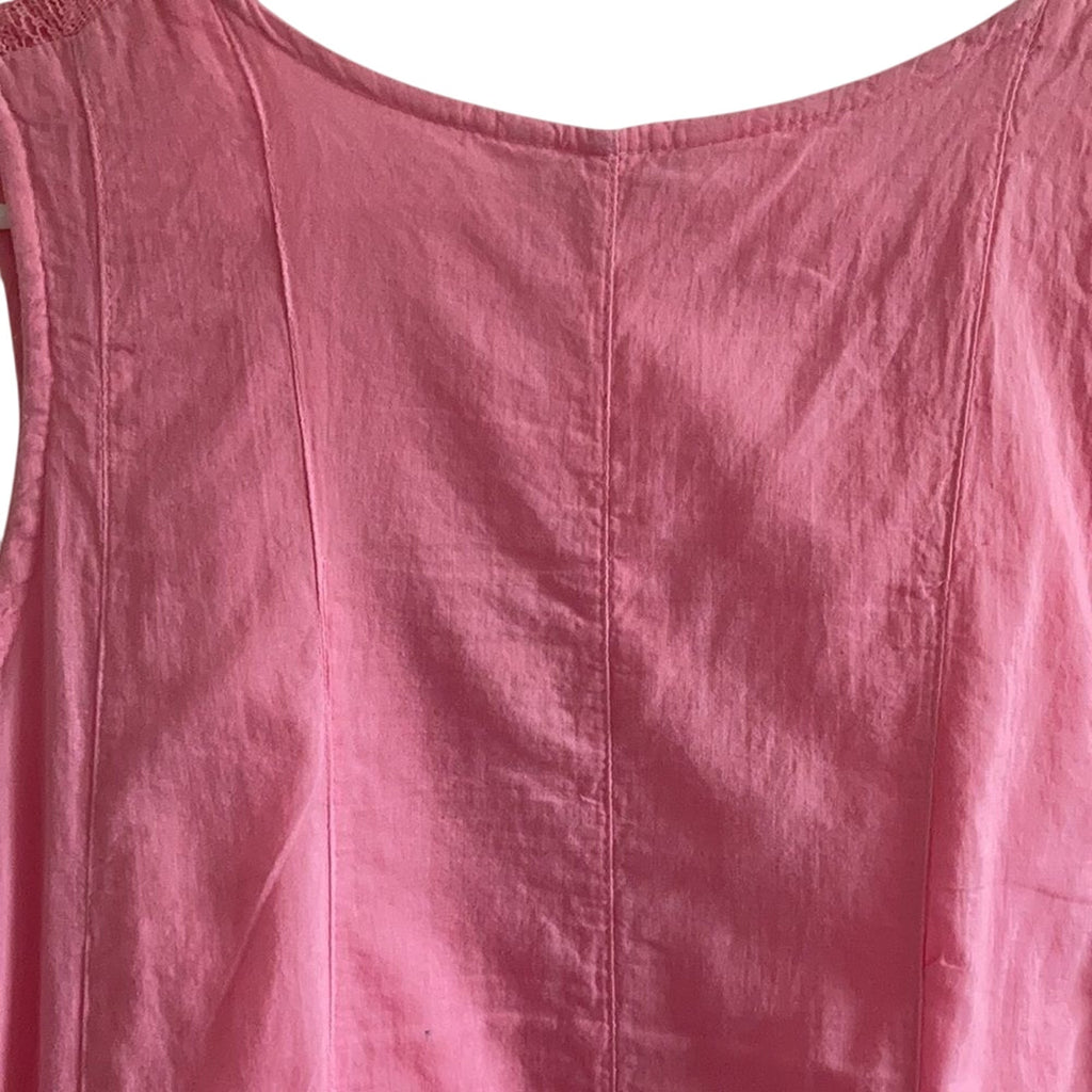 Pure Hem Ombre Embroidered Pink Midi Dress