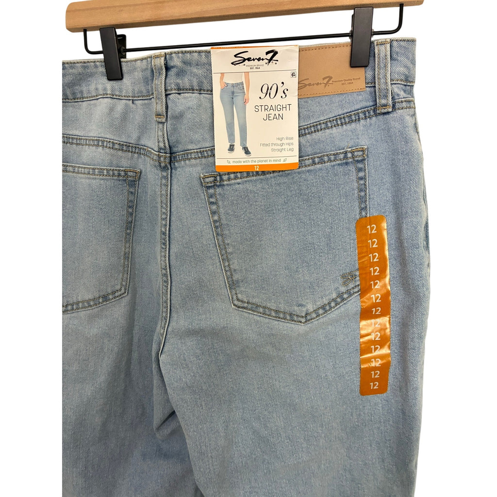 NWT Seven7 90's Straight Leg High-Rise Jeans Sz 12 Casual Relaxed Normcore
