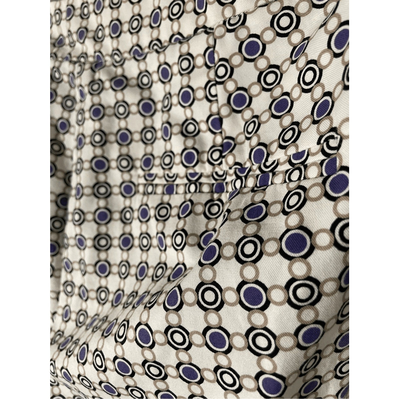 Dana Buchman Women's Retro White Novelty Print Cotton Pixie Dress Slacks