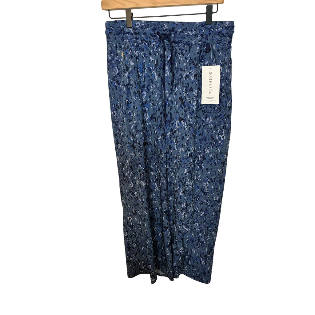 NWT Athleta Avenue Wide Leg Crop Pant Granite Blue Normcore Casual Relaxed