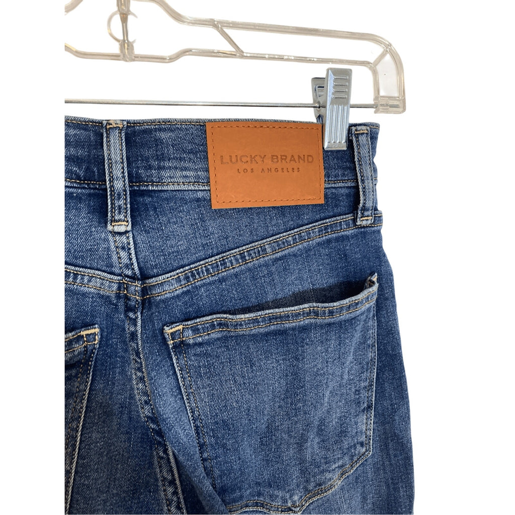 Lucky Brand High Rise Exposed Button Fly Dark Wash Denim Brigette Jeans SZ 2/26
