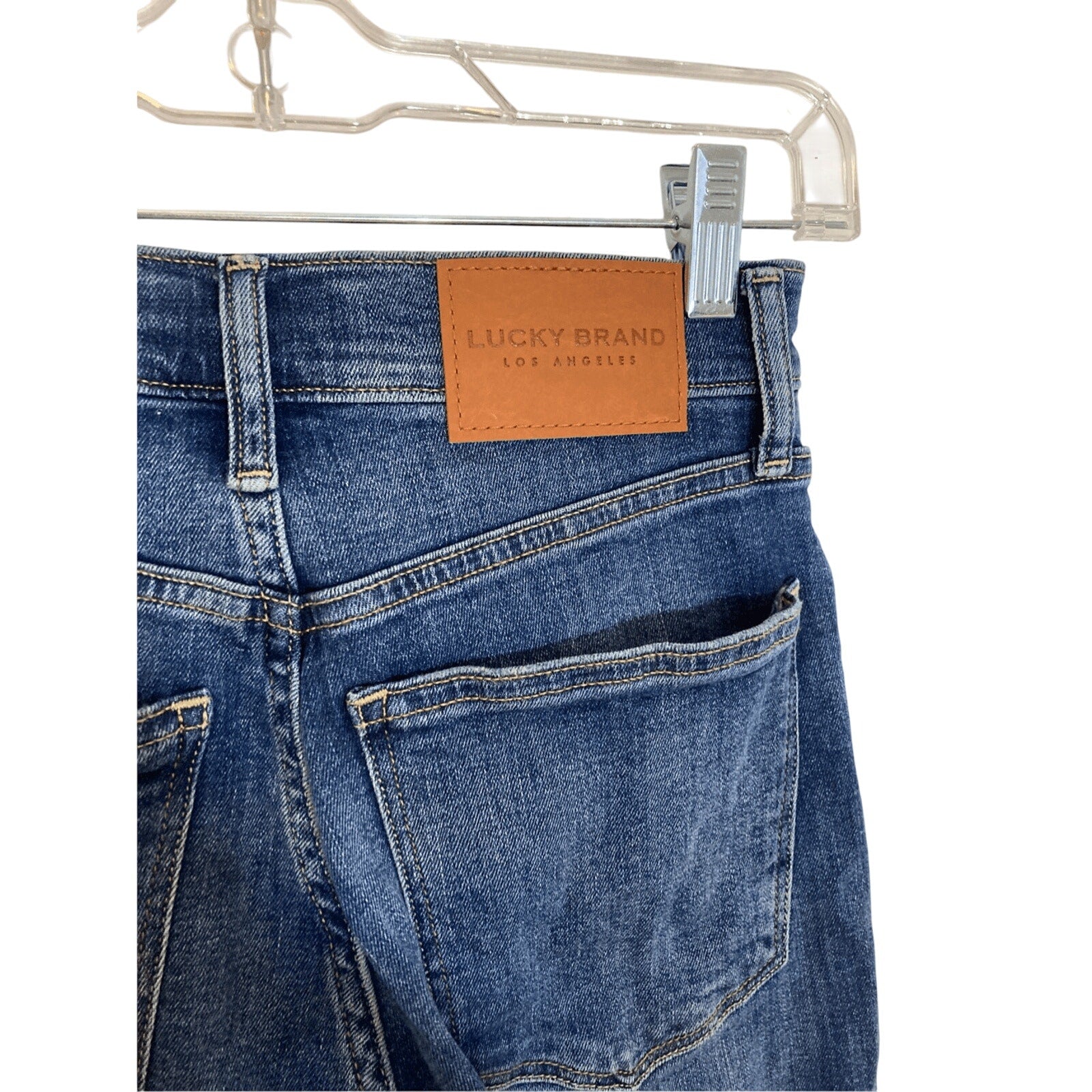 Lucky Brand High Rise Exposed Button Fly Dark Wash Denim Brigette Jeans SZ 2/26