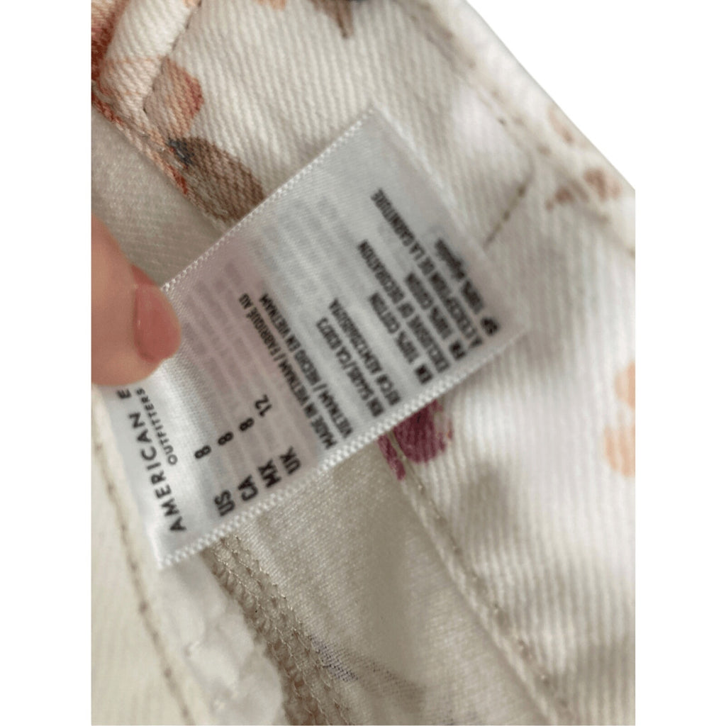 American Eagle Modest SZ 8 Mom Tumblr Floral Core Bloom Fairy Jeans