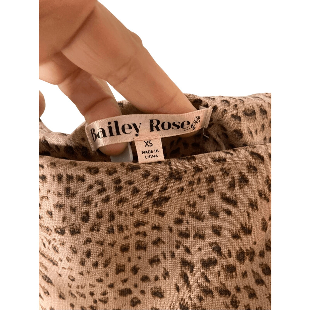 NWT Bailey Rose XS Printed Cinge Leopard Mob Wife Fitted Ruched Pencil Skirt