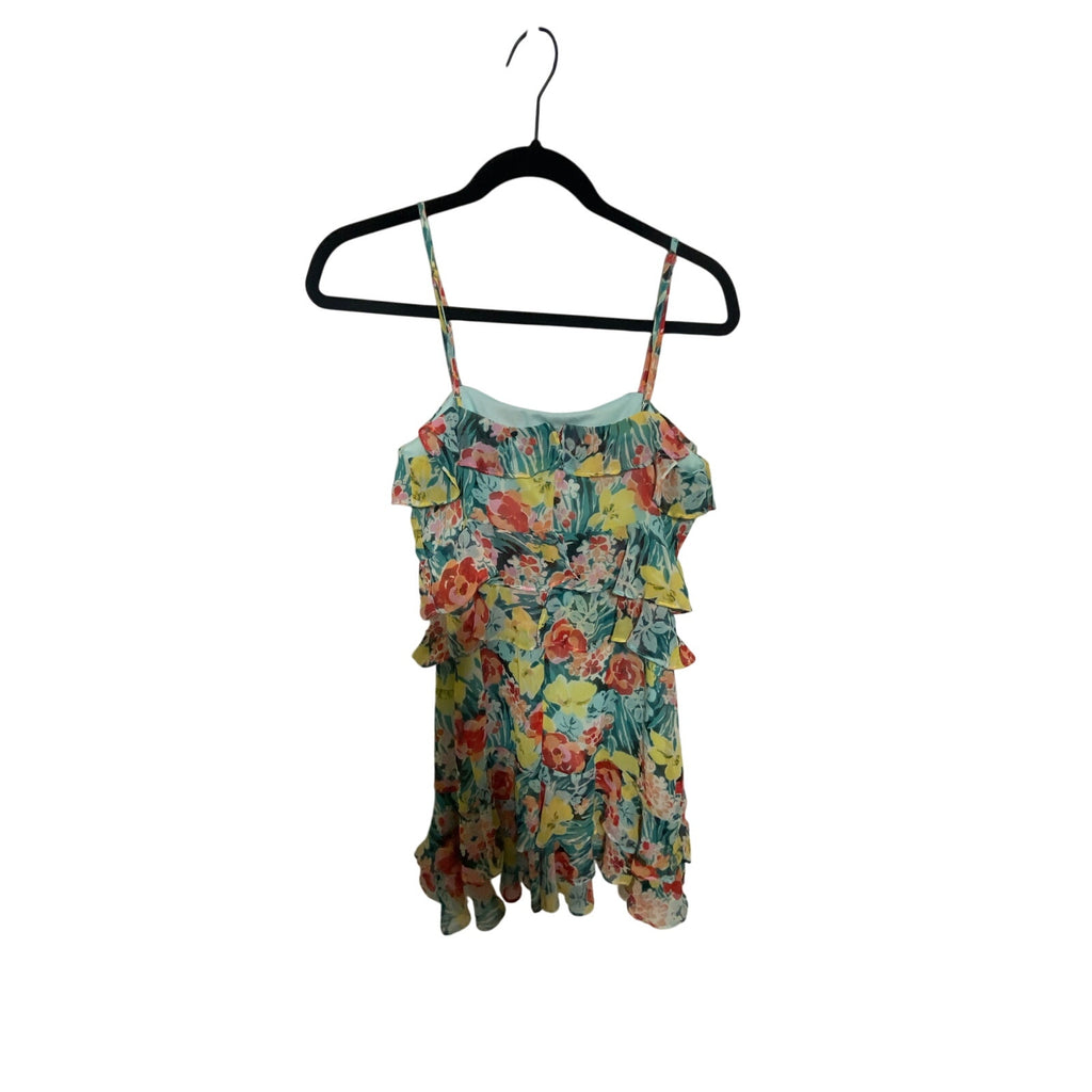 Lulu's Dainty Coquette Cottage Feel Alive Teal Green Floral Print Ruffled Dress