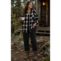 Woolrich plaid button-up flannel Gingham Black White Lumberjack Gorpcore XXL