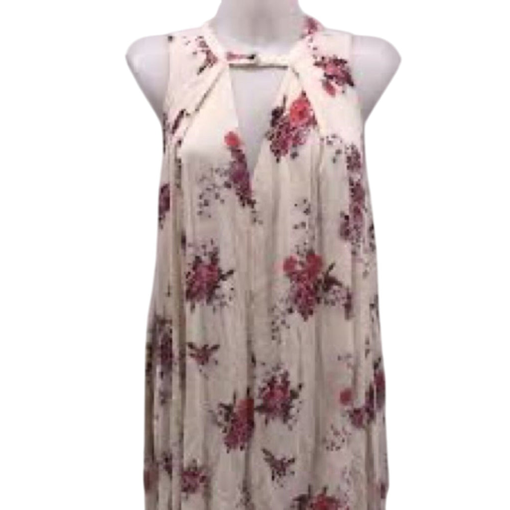 Free People Boho  Western Bloomcore Tunic Floral Flowy Peephole Tank Dress SZ XS