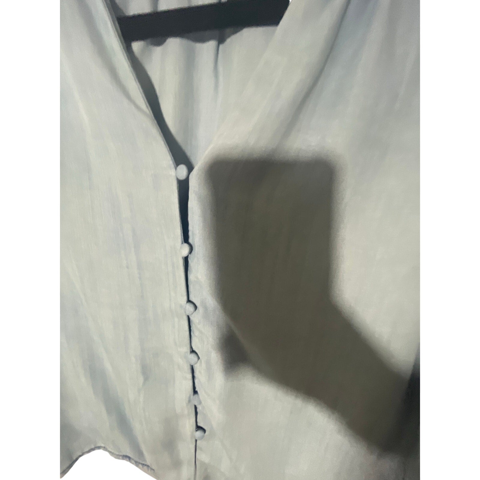 White House Black Market 3/4 Sleeve Silky Soft Denim Tie Front Preppy IndieTop