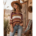 NWT Wonderly Aragon Boho Western Colorblock Sweater Medium Cozy Knit Pullover