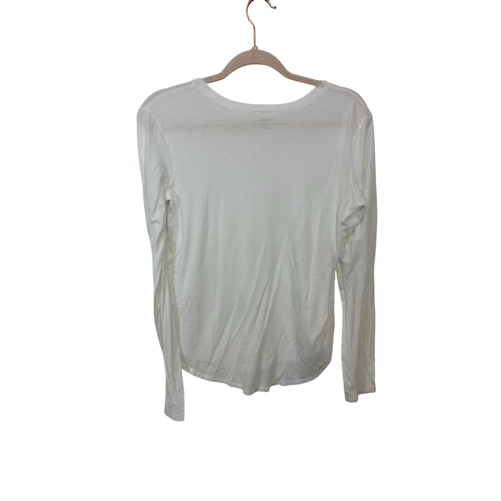 Vince Long Sleeve Crew Neck T-Shirt Essential Soft Lightweight Basic Top Medium