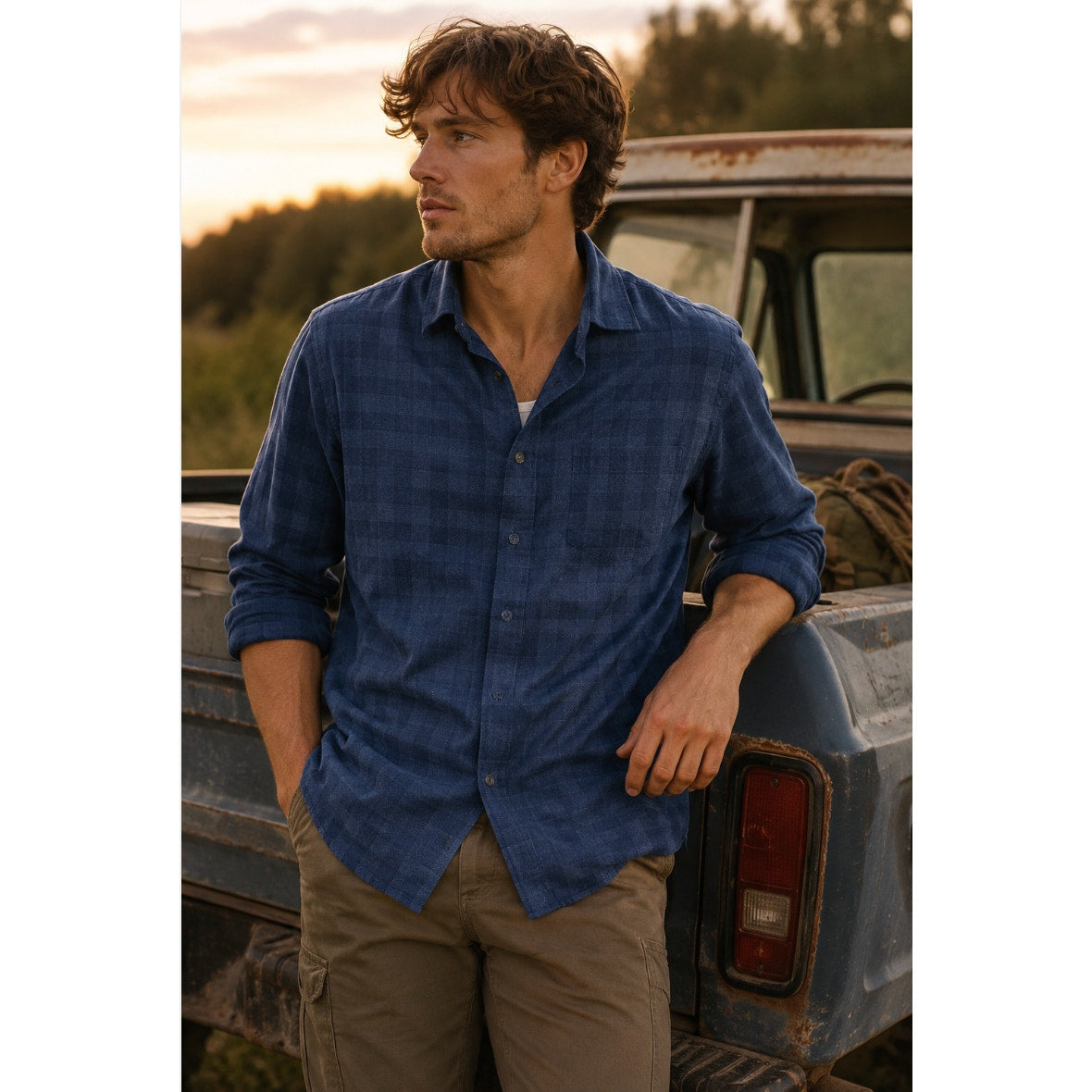 Joseph Abboud Cashmere Blend Plaid Button Down Shirt L Trucker Farmer Gorpcore