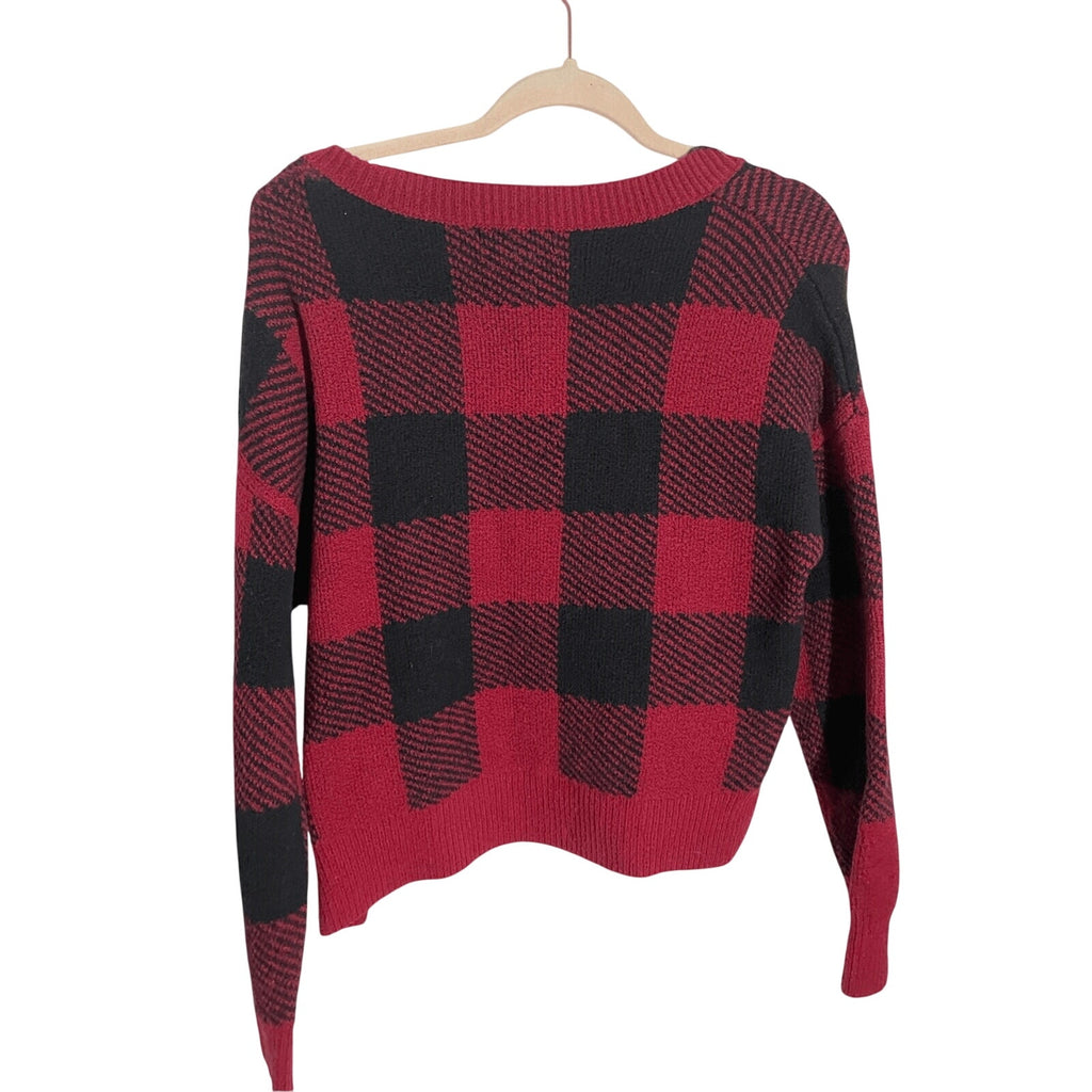William Rast Buffalo Check Gingham Preppy Plaid Women's Size Medium Sweater