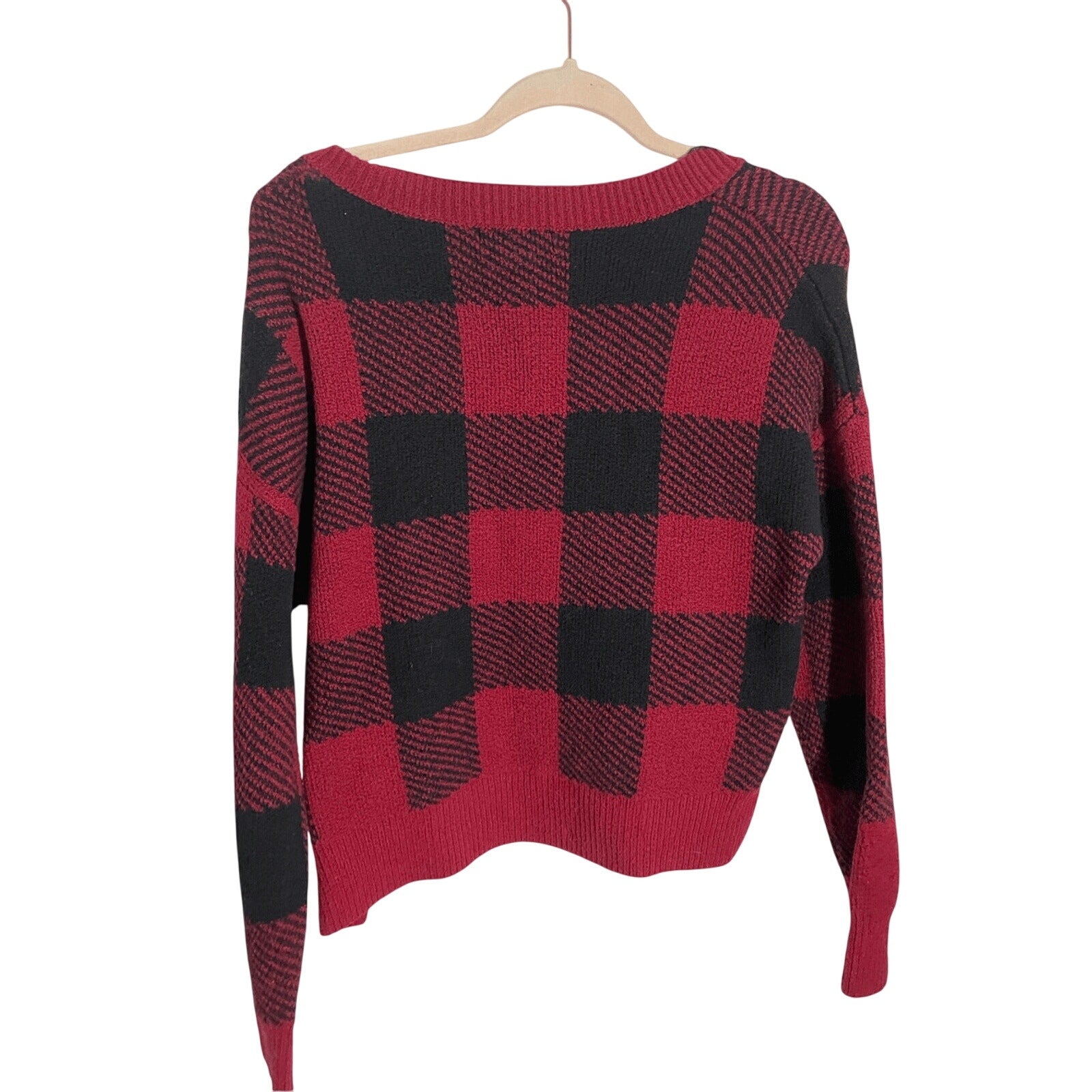 William Rast Buffalo Check Gingham Preppy Plaid Women's Size Medium Sweater