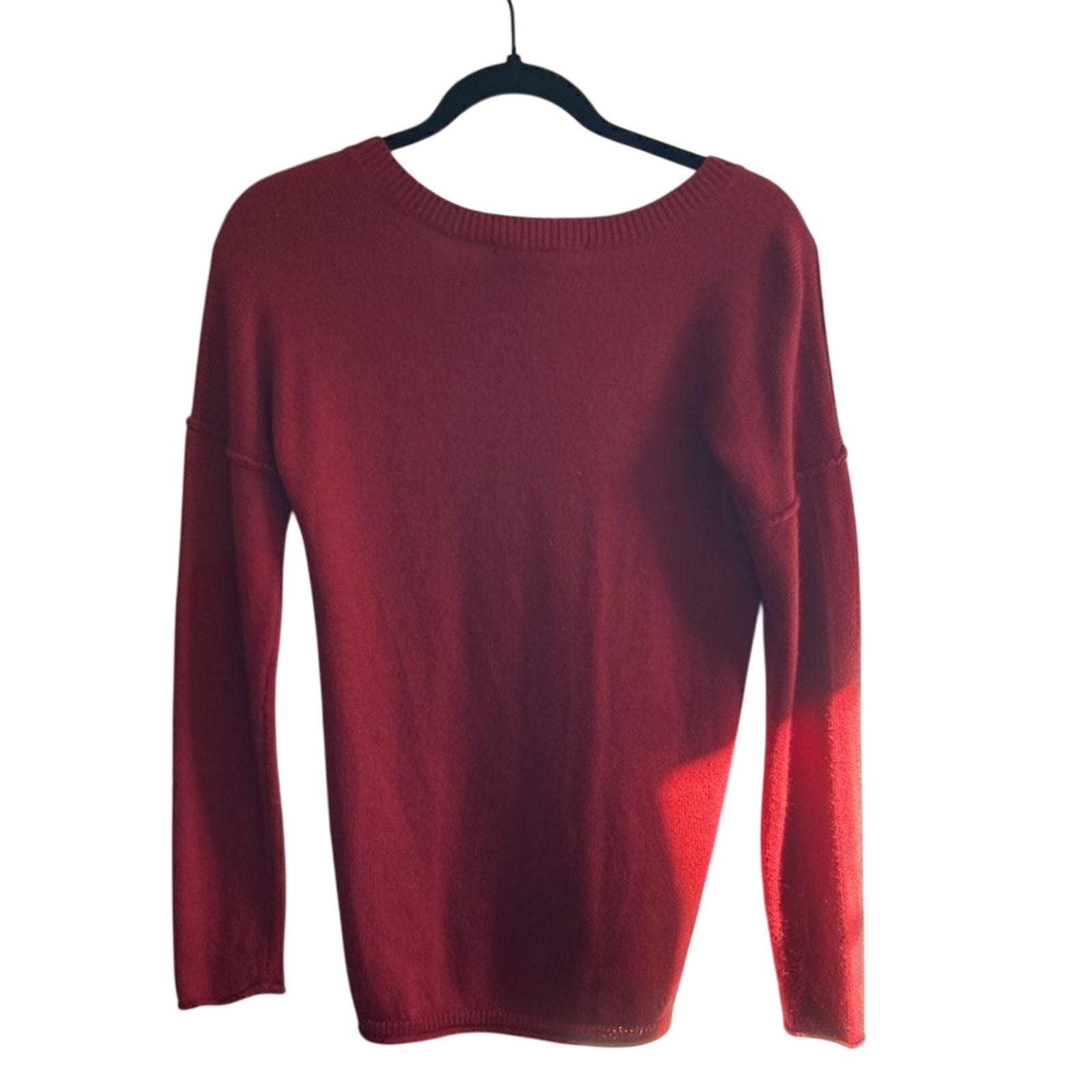 Calvin Klein Jeans V Neck Marino Wool Sweater Women's Pullover Basic Preppy XS