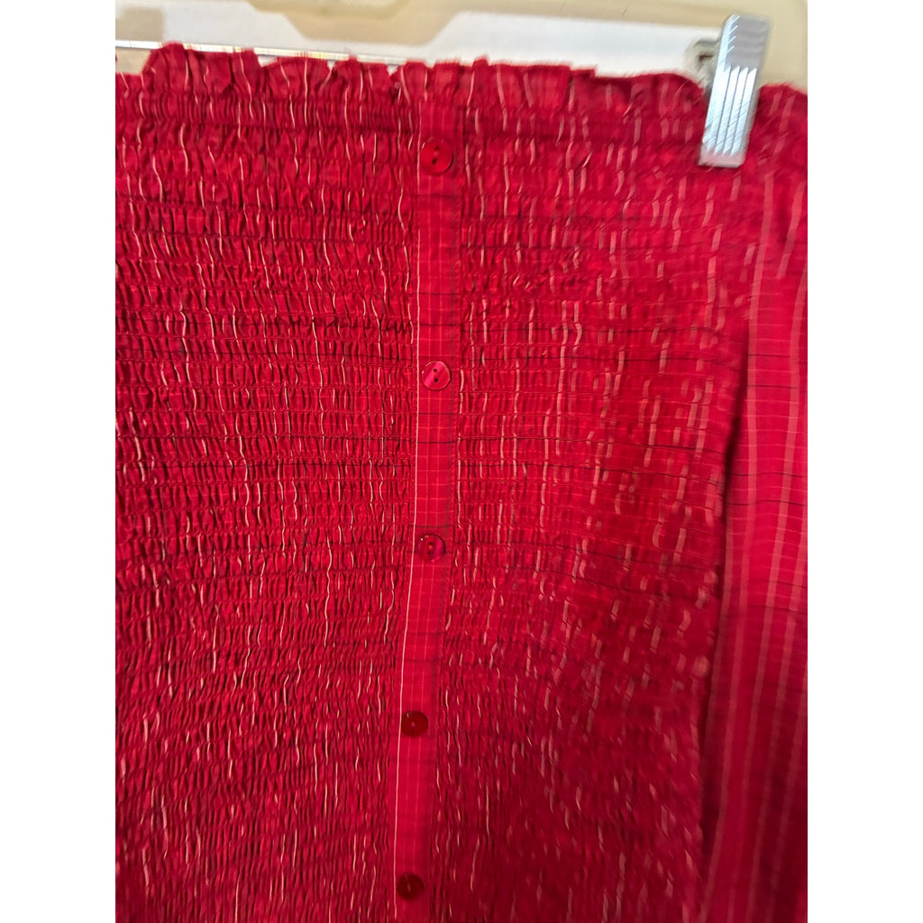 Aeropostale Y2K Off the Shoulder Stretchy Red Blouse Long Sleeve Holiday 2000s