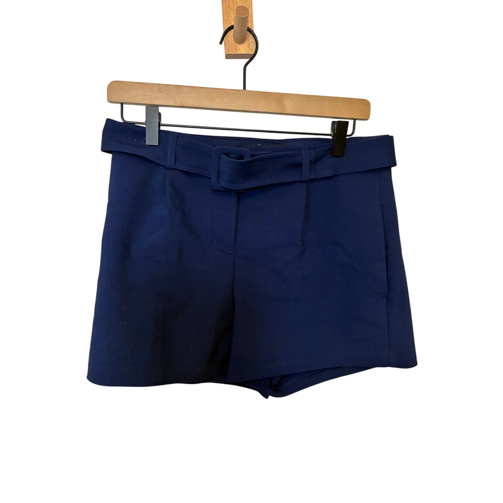 Express Navy Belted Shorts Women’s 4 Shortie High Rise Coastal Tailored Preppy