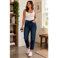 NWT Seven 7 Ladies High Rise Slim 90's Straight Jean 6 Dark Wash Normcore Casual