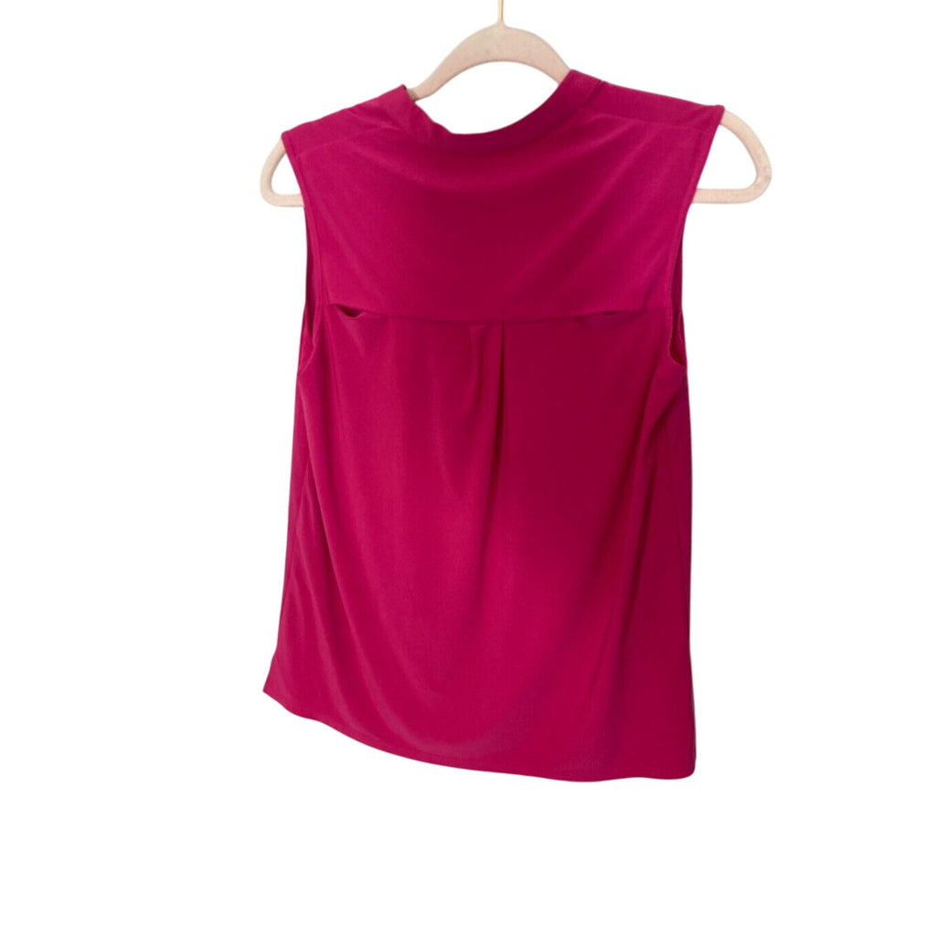Y2K Pink Sleeveless Top Womens V Neck Fitted Blouse 90s Baby Tee Style