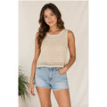 Old Navy Cream Crochet Tank Top Boho Coastal Grandmacore Open Knit Sleeveless L