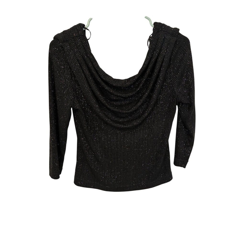 Vintage MSK Women's Ruched Cowl Neck Glam Glitter Praty Club Teacher Top S Bratz