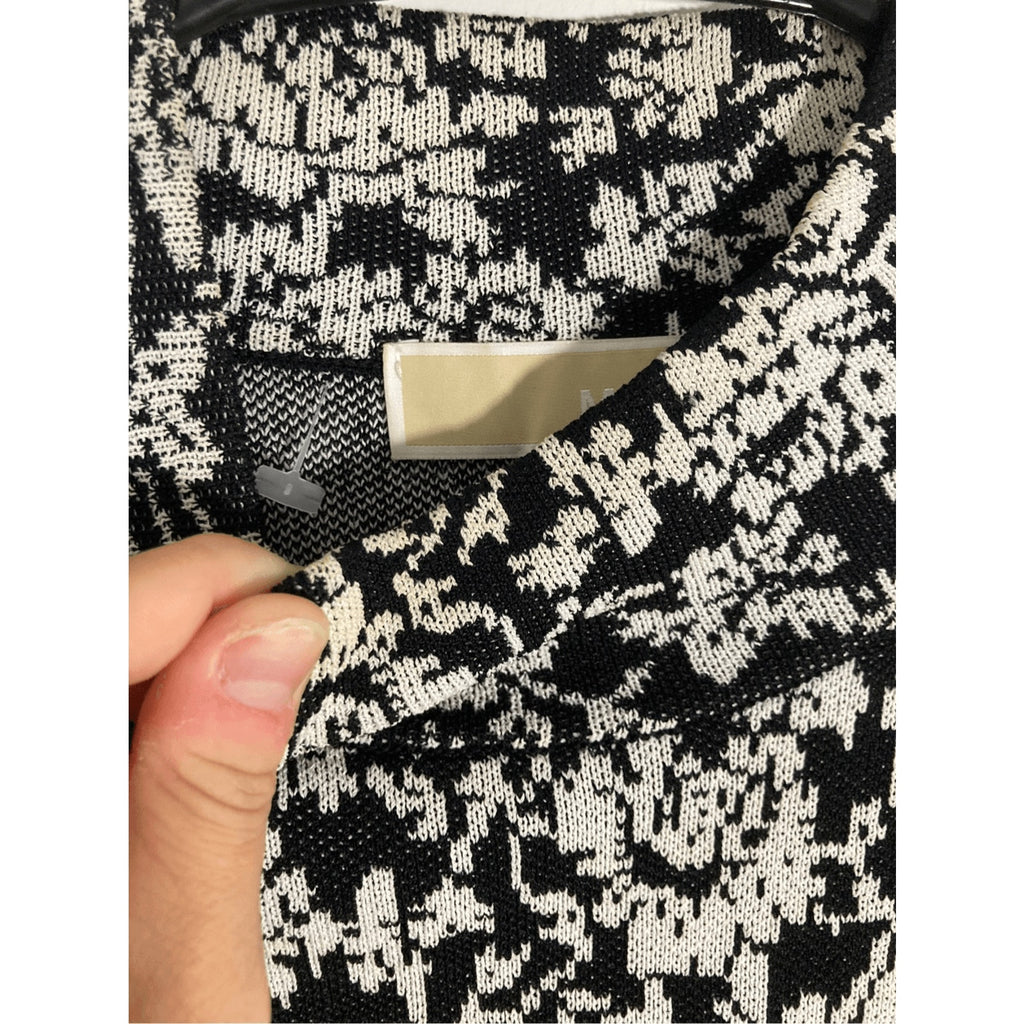 Michael Kors XS Printed Bodycon Long Sleeve Monochrome Dress Formal Classy