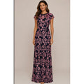 Shoshanna Pink Floral Lace Maxi Gown Crochet Illusion Neck Evening Dress Garden