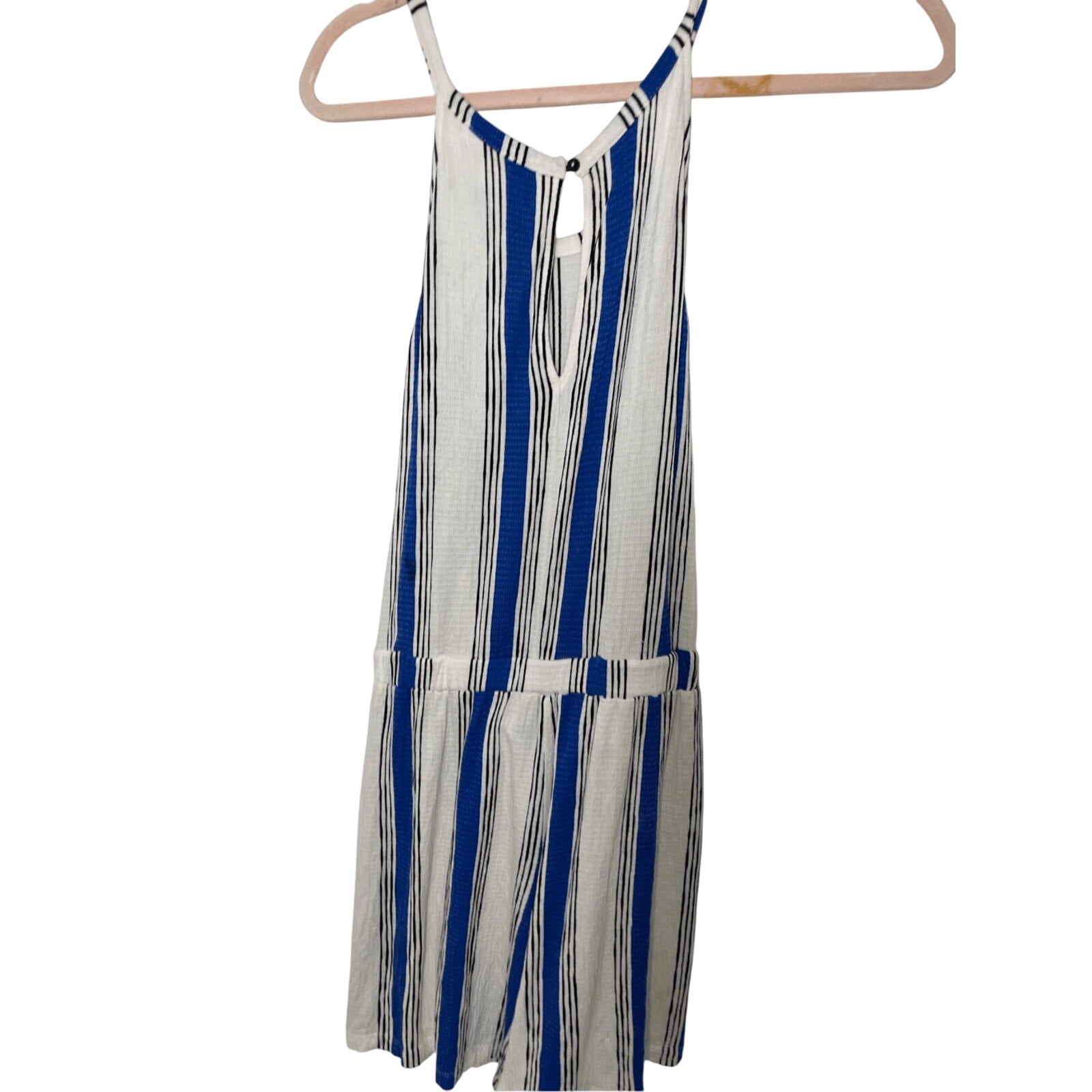 Women's Lovetree Beachcore Lagenlook Coastal Grandma Beachy Stripe Romper SZ M