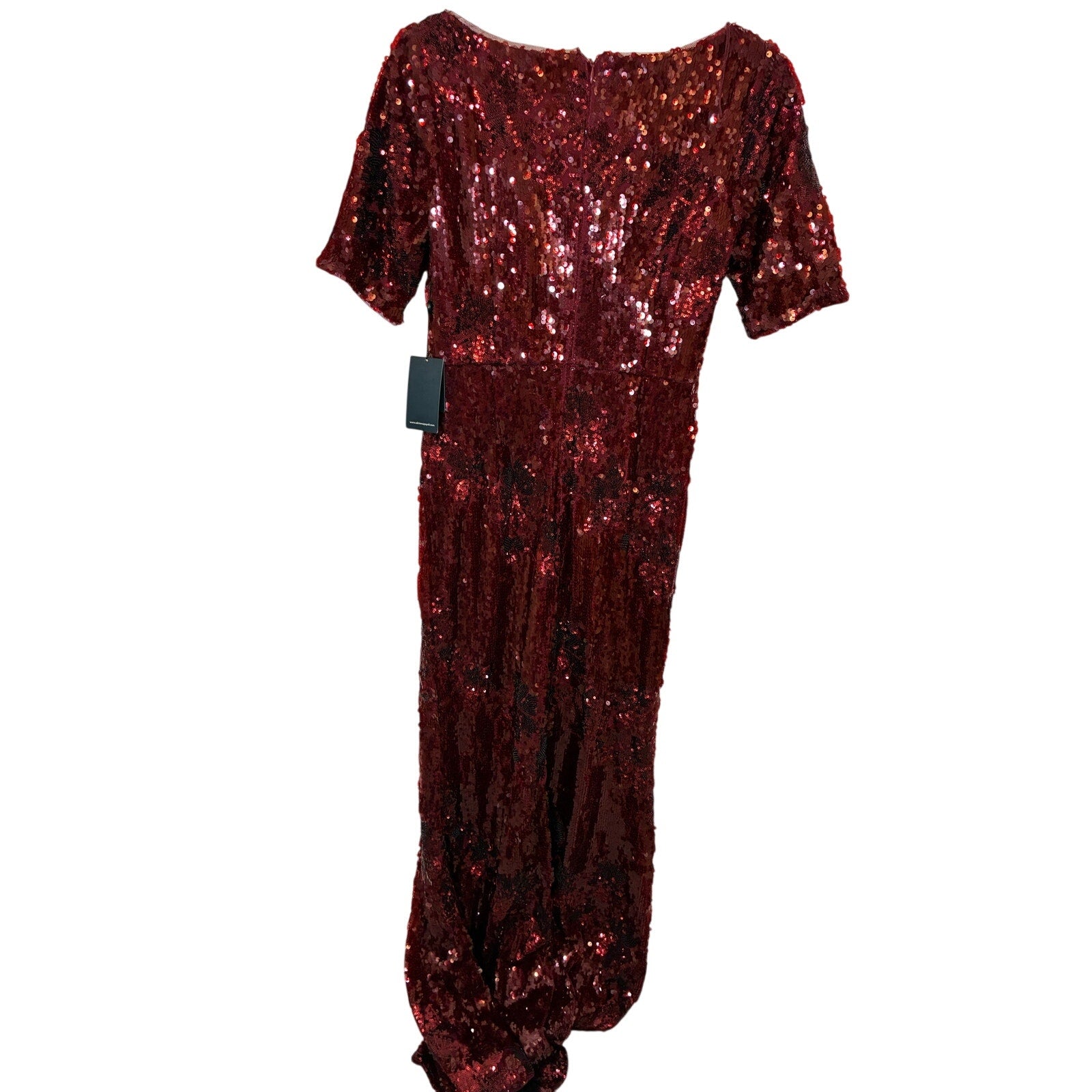NWT Adrianna Papell Women's Square-Neck Sequin Gown Event Glam Glitz Sparkle 2