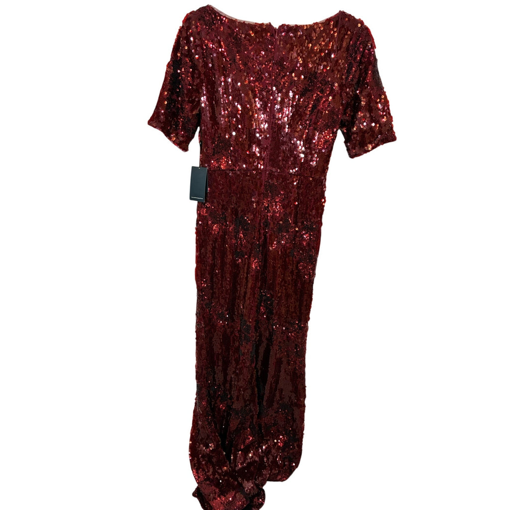 NWT Adrianna Papell Women's Square-Neck Sequin Gown Event Glam Glitz Sparkle 2