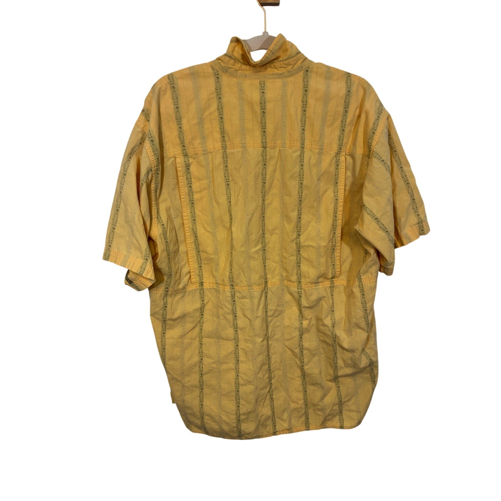 Columbia River Lodge Yellow Shirt Fly Fishing Pattern XL Grandpa Core Utility