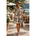 Peserico Italian Sleeveless Rayon Dress Soft Neutral Floral Print EU 44 S02498A